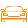 Car icon representing rental car service and vehicle repairs at Barry's Paint Shop.